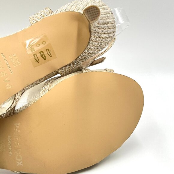 Paradox London Womens Size 7.5 Helice‎ Champagne Gold Dress Sandals Heels Shoes - Picture 11 of 13